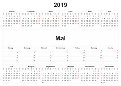 德国每月日历与白色背景