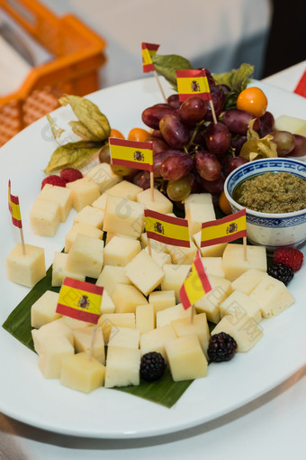 特写镜头典型的西班牙语pincho西班牙语餐前小吃被称为pintxos的巴斯克国家