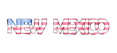 新墨西哥孤立的美国状态的名字与白色背景