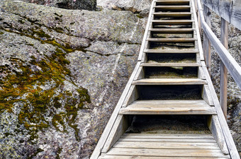 木楼梯附近nigardsbreen冰川尼加德<strong>布林</strong>冰川美丽的手臂的大约斯特达尔斯<strong>布林</strong>冰川