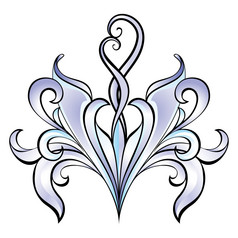 光紫罗兰色的花元素为设计插图白色