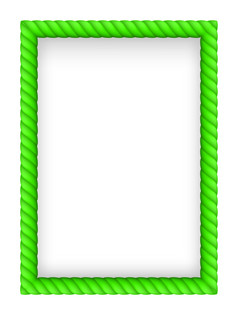 绿色绳子边境插图白色背景