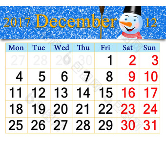 日历为12月与<strong>图片</strong>令人难以置信的<strong>雪人</strong>美丽的日历为12月与水平丝带<strong>图片</strong>新一年树和令人难以置信的<strong>雪人</strong>