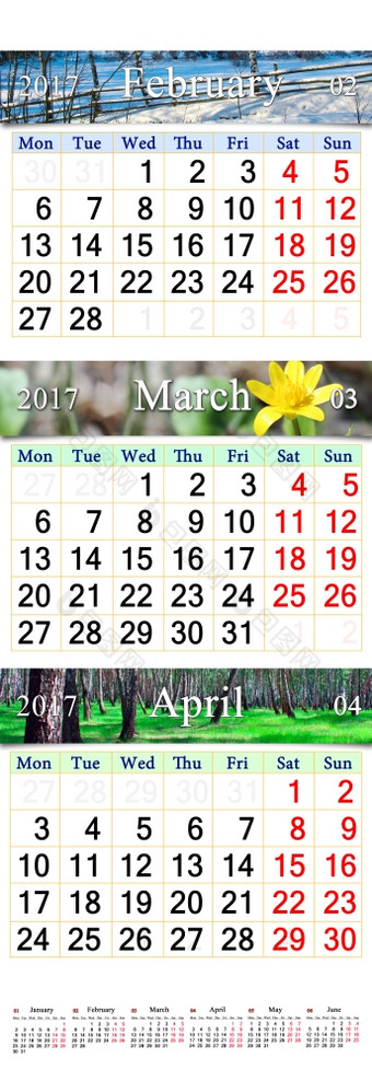 日历为三个个月与图片自然三倍日历为三个个月与图片自然