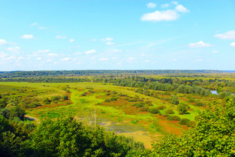 景观的Desna河与它的沼泽周围的环境景观的Desna河与它的沼泽周围的环境从鸟rsquo眼睛视图
