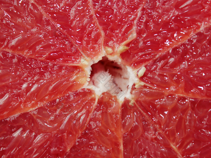 宏红色的葡萄柚葡萄柚明亮的红色的和减少段