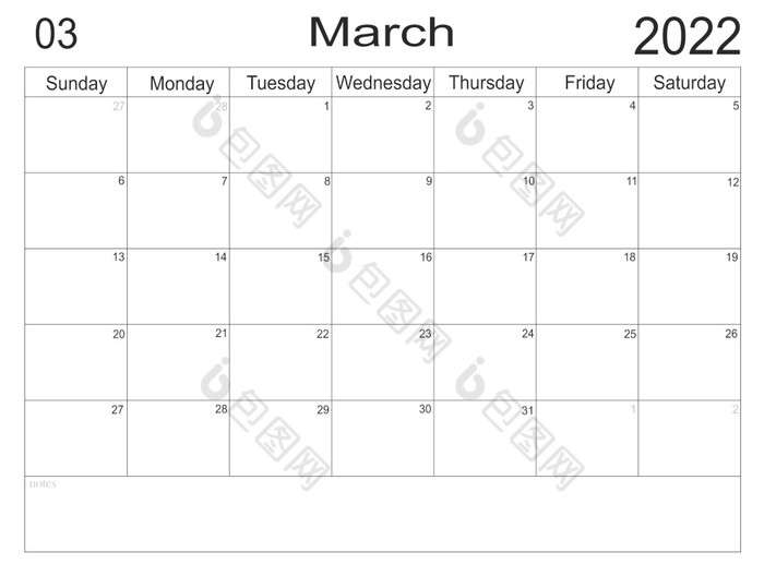 日历3月时间表与空白请注意为列表纸背景规划师3月空细胞规划师每月组织者日历规划师3月空细胞规划师每月组织者日历