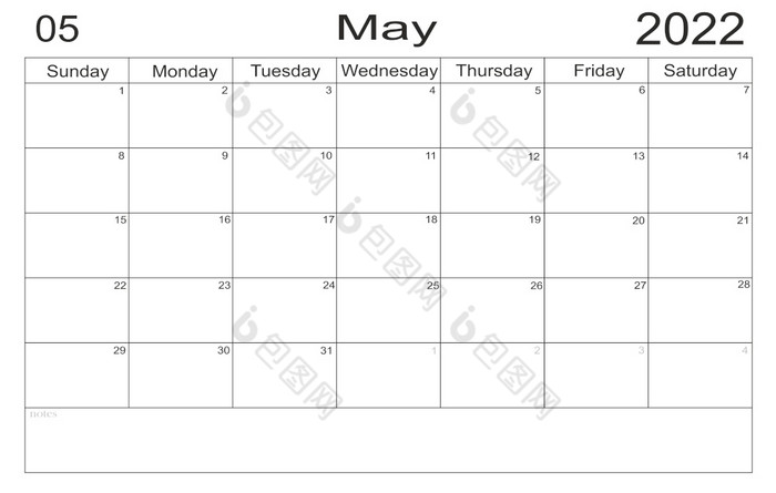日历五月时间表与空白请注意为列表纸背景规划师五月空细胞规划师每月组织者日历周日开始一半信规划师五月空细胞规划师每月组织者日历