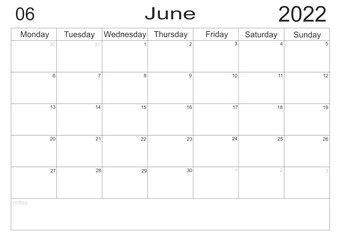 日历列表日历6月时间表与空白请注意为列表纸背景规划师6月空细胞规划师每月组织者规划师6月空细胞规划师每月组织者日历