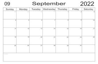 日历9月时间表与空白请注意为列表纸背景规划师9月空细胞规划师每月组织者日历周日开始一半信规划师9月空细胞规划师每月组织者日历