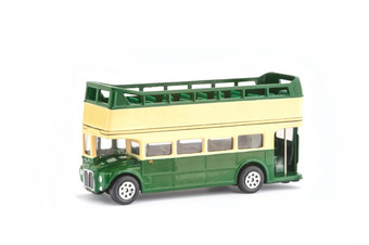 微型规模模型古董敞篷的之旅公共汽车白色