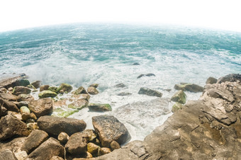 曲率的地球而且崩溃海洋波海景