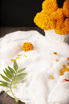 teotleco橙色花金盏花万寿菊erecta传统上使用祭坛为的庆祝活动的一天的死墨西哥