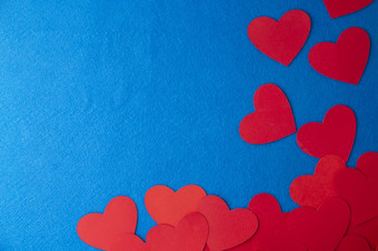 纸减少红色的心形状蓝色的变形背景与复制空间概念图像情人节rsquo一天妈妈。rsquo一天生日问候卡片邀请庆祝活动