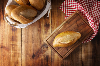 木棍结构传统的墨西哥面包店白色面包一般使用陪食物和准备墨西哥三明治被称为馅饼