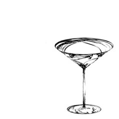 图标玻璃酒眼镜白兰地威士忌而且马丁尼酒轮廓白色背景
