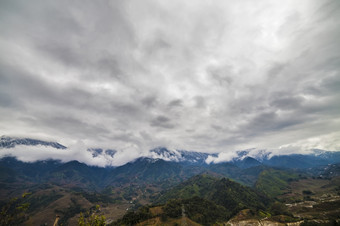 的<strong>大米</strong>场梯<strong>田</strong>萨帕越南Cloudscape<strong>大米</strong>场梯<strong>田</strong>萨帕越南