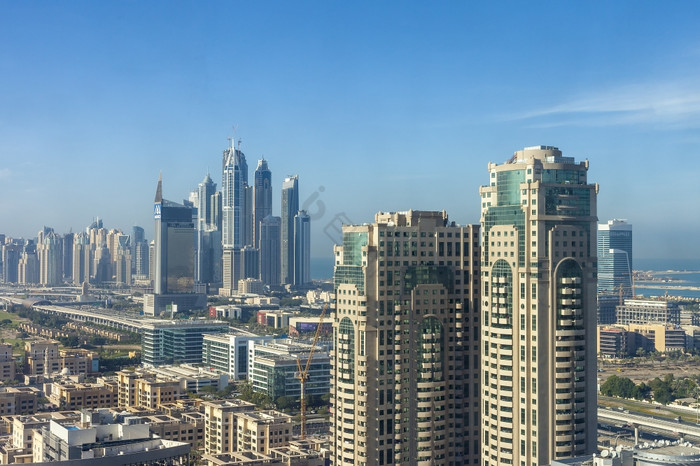 市中心迪拜的建筑的酋长国迪拜图片