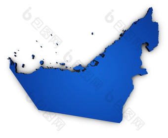 形状曼联阿拉伯<strong>阿联酋</strong>航空公司与<strong>阿联酋</strong>蓝色的地图插图孤立的白色背景