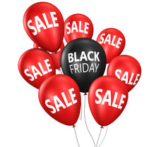 黑色的星期五圣诞节购物出售概念与标志气球插图