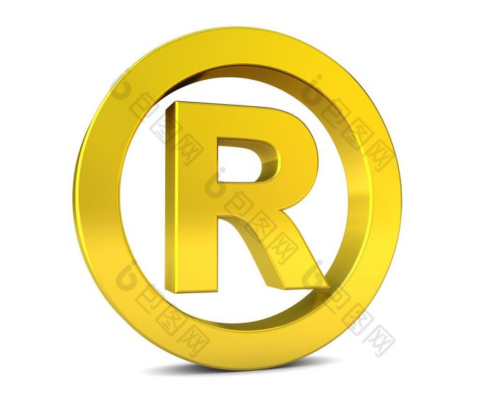 业务注册商标金标志和象征插图图标白色背景