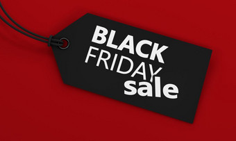 黑色的星期五感恩节一天和圣诞节购物出售价格标签红色的背景概念插图