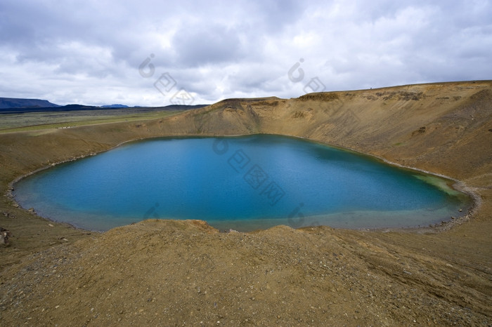 的维提地狱火山口湖的克拉夫拉火山系统附近米湖冰岛