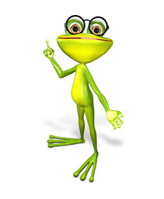 插图快乐绿色青蛙的眼镜
