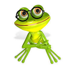 插图快乐绿色青蛙的眼镜