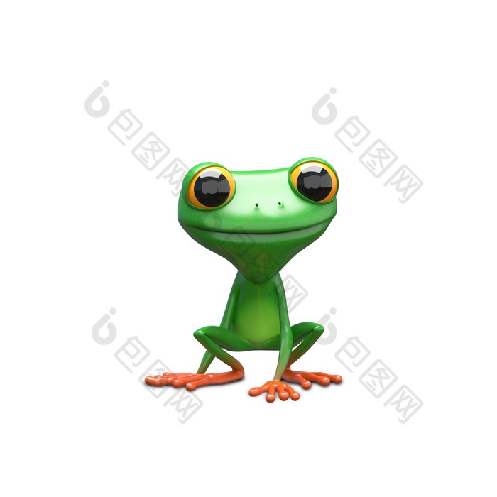 插图绿色青蛙青蛙构成白色背景