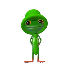 插图青蛙绿色他白色背景