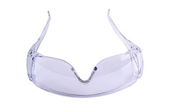 塑料保护眼镜孤立的白色背景