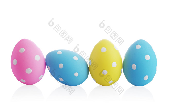 色彩斑斓的复活节鸡蛋孤立的白色背景