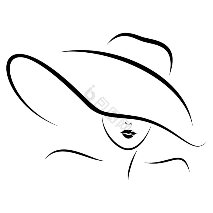 线性肖像女孩类型极简主义线性肖像女孩图片
