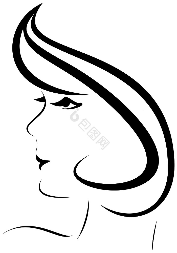 线性肖像女孩类型极简主义线性肖像女孩图片
