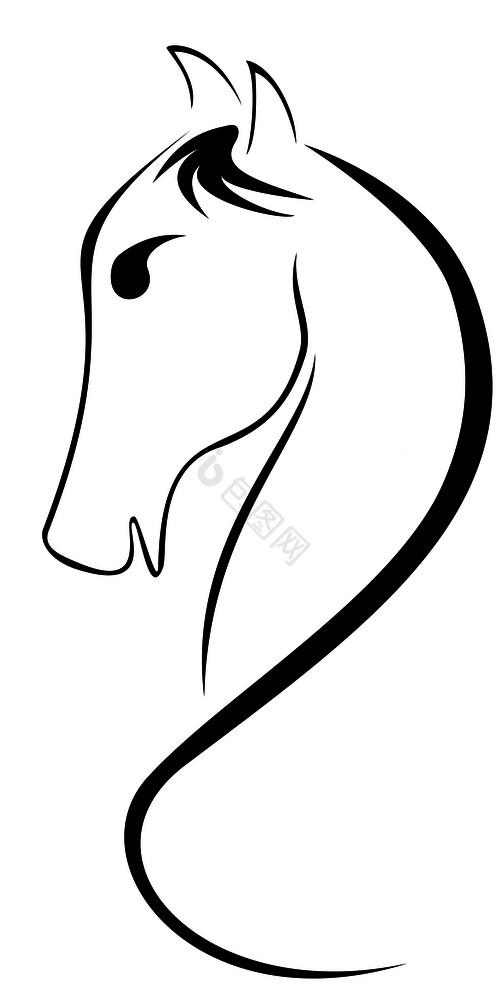 线性画马类型极简主义线性画马图片