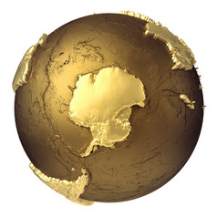 金全球模型没有水南极洲呈现孤立的白色背景元素这图像有家具的已开启