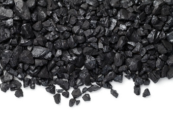 黑色的煤炭孤立的白色背景(2008年)煤炭复制空间前视图平躺
