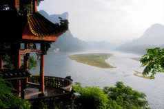早期早....视图在的河Yangshuo中国