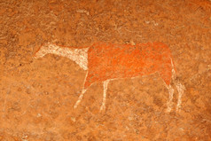 布须曼人三岩石绘画羚羊德拉肯斯堡山南非洲