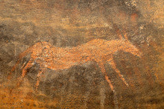 布须曼人三岩石绘画羚羊卡鲁地区南非洲