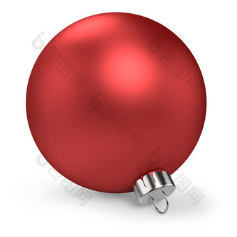 圣诞节装饰红色的球孤立的白色背景插图圣诞节装饰红色的球