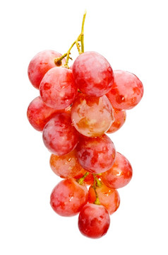 群红色的葡萄孤立的白色