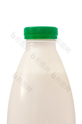 塑料瓶牛奶孤立的白色