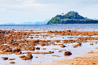 安达曼海低潮亚洲泰国