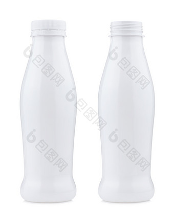 塑料瓶关闭和开放孤立的白色背景
