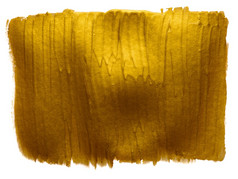 黄金油漆手宽刷中风设计元素孤立的白色背景