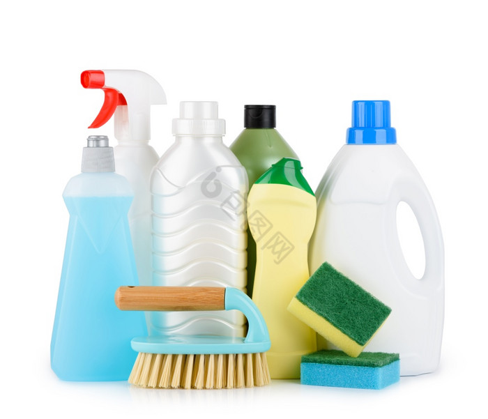 清洁液体和工具集为不同的做家务浴室厨房办