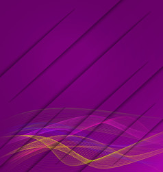 紫色的波浪背景变形与现实的纸削减色彩斑斓的波使与行弯曲