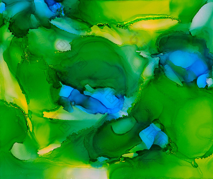 蓝色的绿色疼痛不均匀colorscolorful背景手画与明亮的油墨和水彩油漆颜色溅和洒出来了创建不均匀艺术现代设计